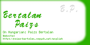 bertalan paizs business card